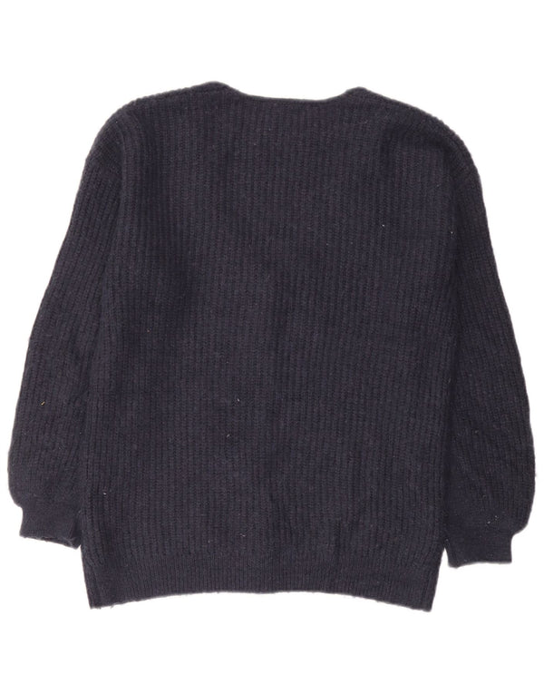 Marks & Spencer Womens Oversized Cardigan Sweater UK 10 Small Navy Blue