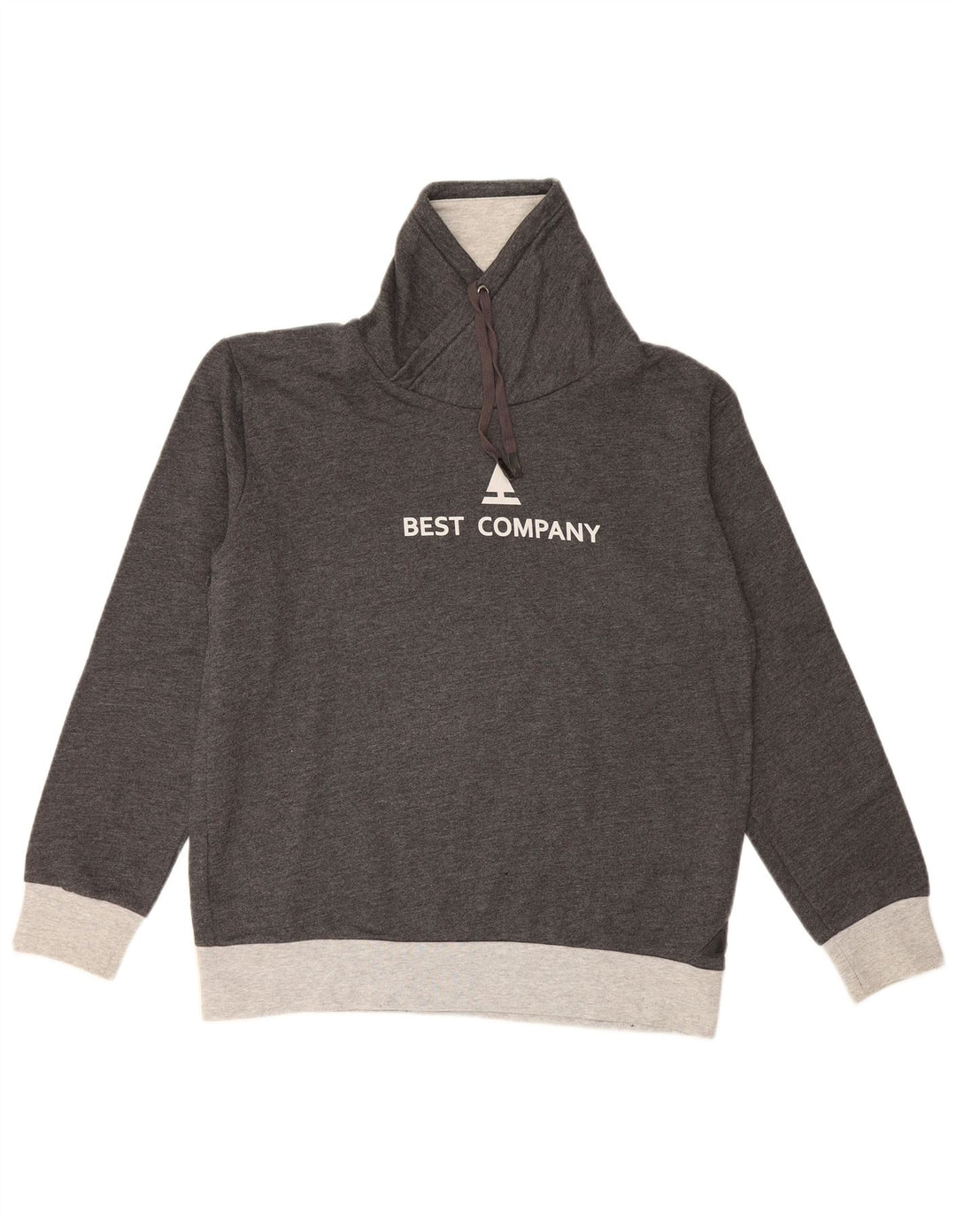 Best Company Mens Graphic Sweatshirt Jumper Large Grey Colourblock