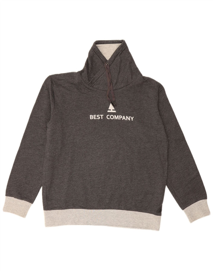 Best Company Mens Graphic Sweatshirt Jumper Large Grey Colourblock
