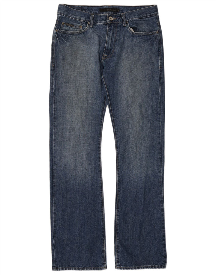 Calvin Klein Mens Bootcut Jeans W31 L32 Blue Cotton