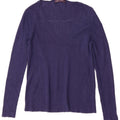 MARKS & SPENCER Womens V-Neck Jumper Sweater UK 10 Small Navy Blue