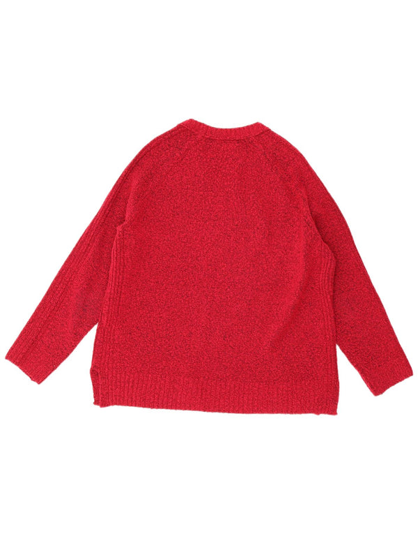Marks & Spencer Damen-Pullover mit U-Boot-Ausschnitt, Gr. 14, mittelrot meliert