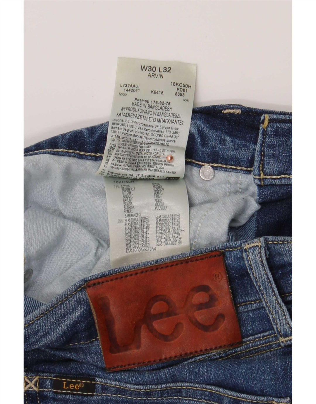 Lee Mens Arvin Slim Jeans W30 L32 Blue Cotton