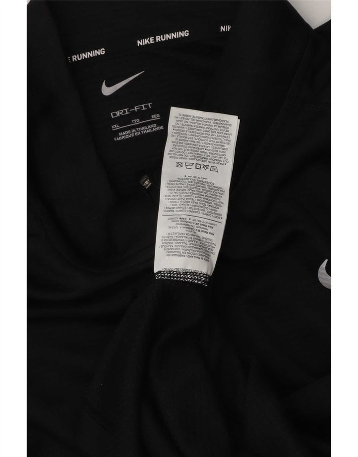 Nike Herren Dri Fit Zip Neck Pullover Trainingsanzug Top 2XL Schwarz Polyester