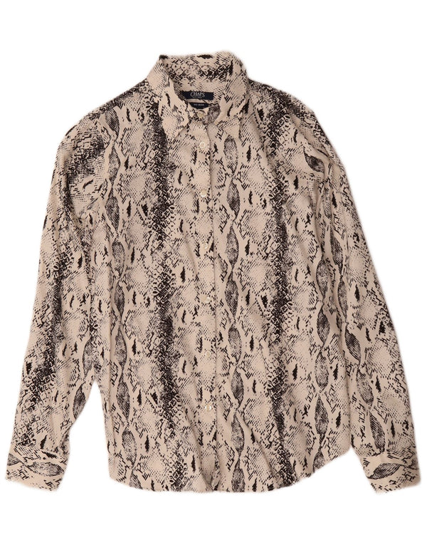 Chaps Chemise Femme UK 44 Coton Beige Imprimé Animal Moyen