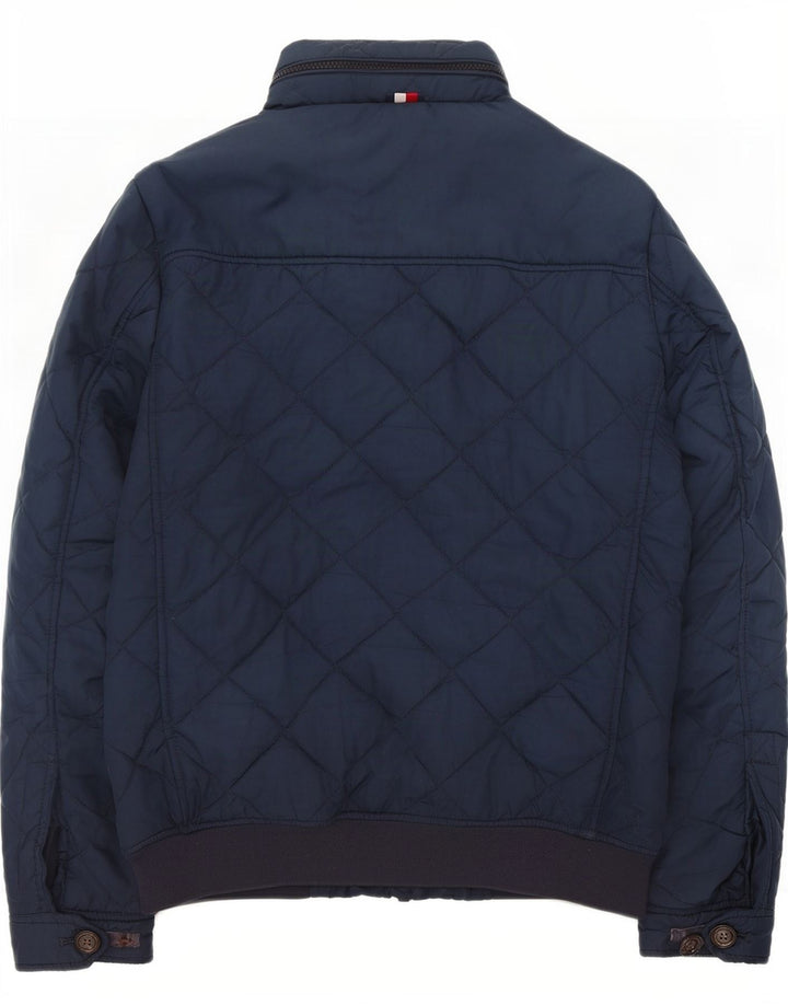 Tommy Hilfiger Herre Hættejakke quiltet UK 36 Small Navy Blue Polyester