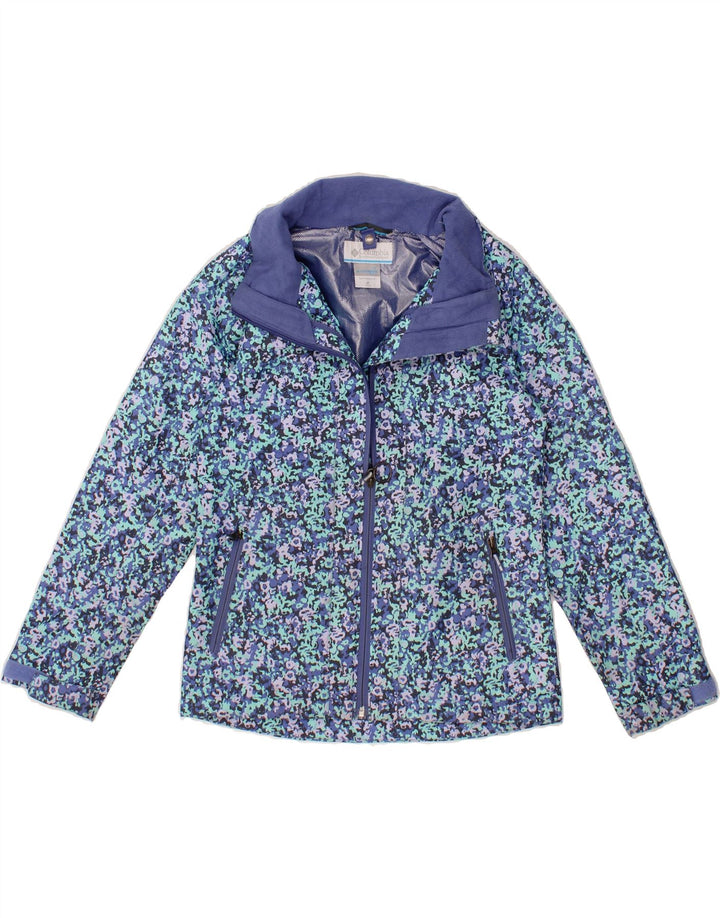 COLUMBIA Girls Windbreaker Jacket 10-11 Years Medium Blue Flecked Vintage Columbia and Second-Hand Columbia from Messina Hembry 