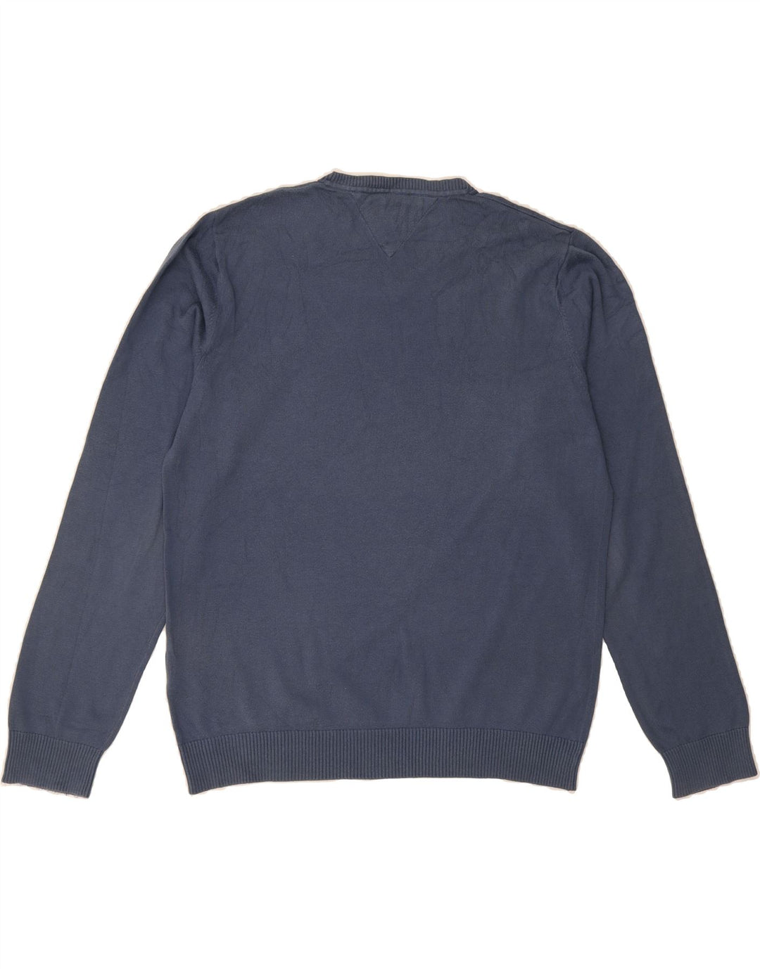 TOMMY HILFIGER Mens V-Neck Jumper Sweater Large Blue Cotton Vintage Tommy Hilfiger and Second-Hand Tommy Hilfiger from Messina Hembry 