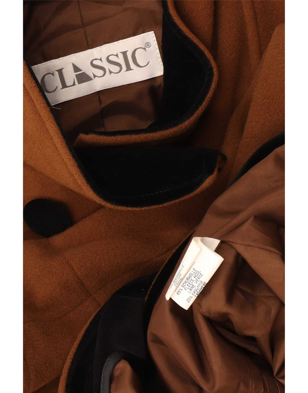 CLASSIC Damen Zweireihiger Mantel UK 18 XL Braune Baumwolle
