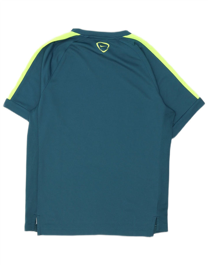 Nike Mens Dri Fit Graphic T-Shirt Top Medium Blue Colourblock Polyester