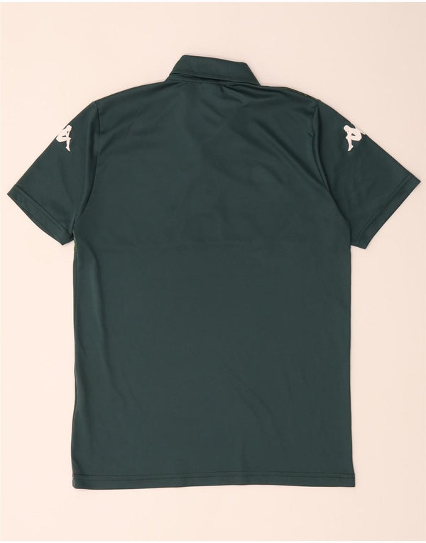 Kappa Mens Graphic Polo Shirt Medium Green Colourblock Polyester