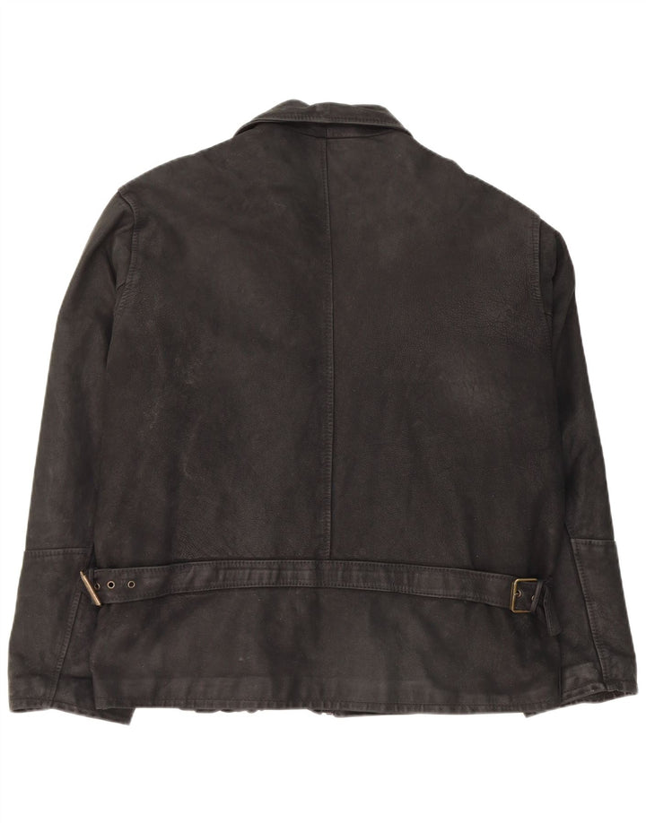 Giacca in pelle vintage da uomo UK 42 XL in pelle nera