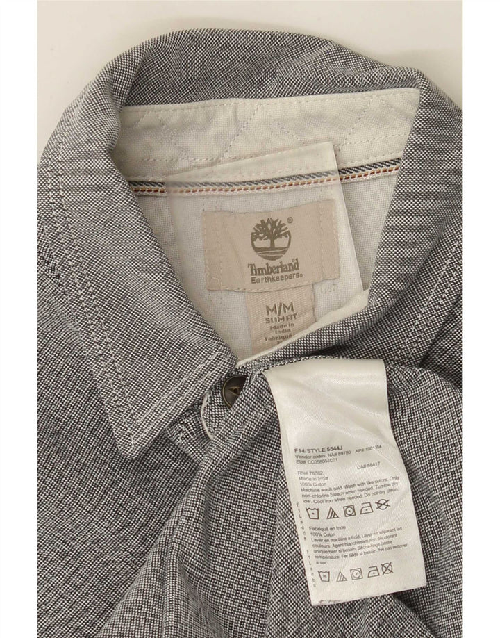 Timberland Mens Slim Fit Shirt Medium Grey Cotton