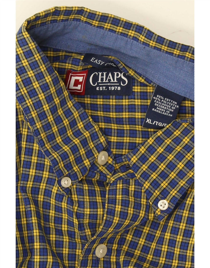 Chaps Chemise Homme XL Bleu Carreaux Coton