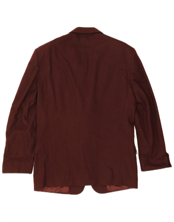 Facis Herren Longline 2-Knopf-Blazerjacke IT 52 XL Burgunderrote Schurwolle