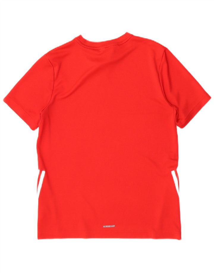 Adidas Boys T-Shirt Top 13-14 År Rød Polyester