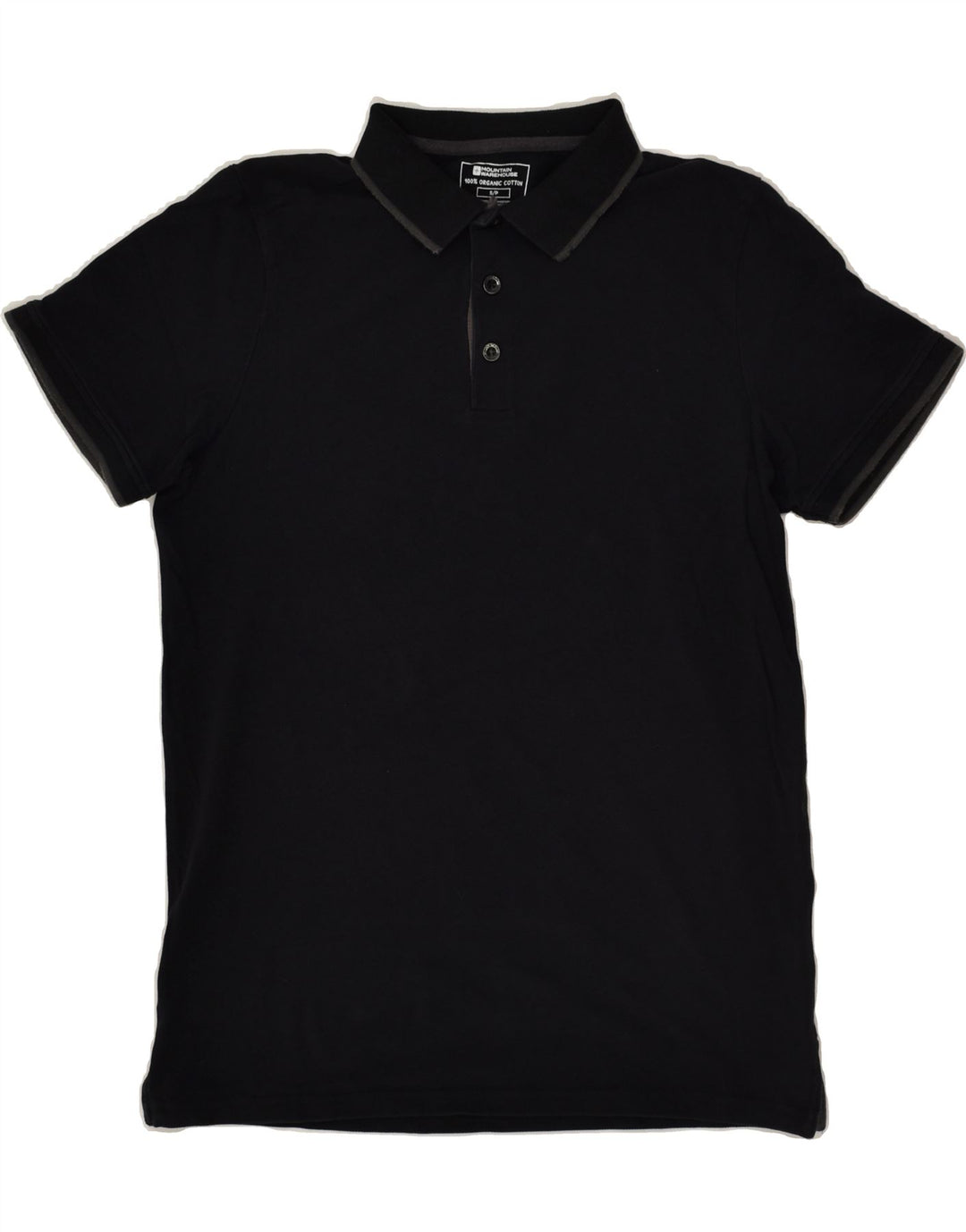 MOUNTAIN WAREHOUSE Polo para hombre pequeño de algodón negro