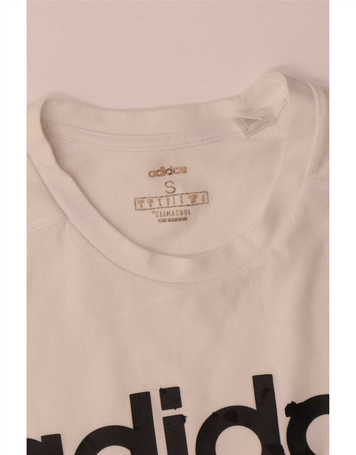Adidas férfi Climacool grafikus póló felső kis fehér poliészter