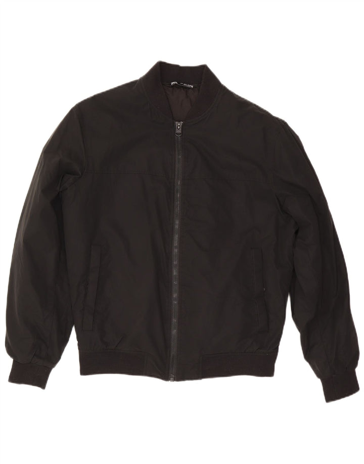 Zara Mens Loose Fit Bomber Jacket UK 36 Petit Noir Polyester