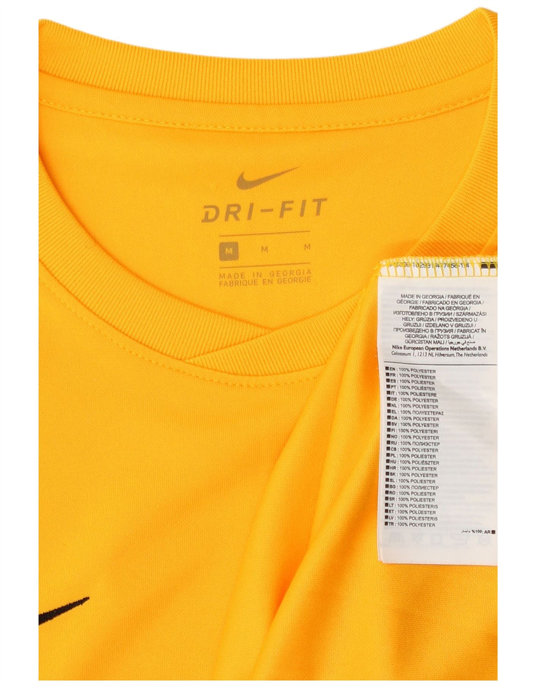 Męska koszulka Nike Dri Fit z grafiką, długim rękawem, średniożółta, poliester