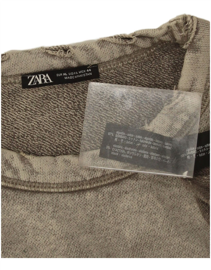 Zara Mens Sweatshirt Jumper XL Grey Cotton