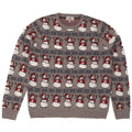 Maglione maglione girocollo da uomo Marks & Spencer grande grigio natalizio
