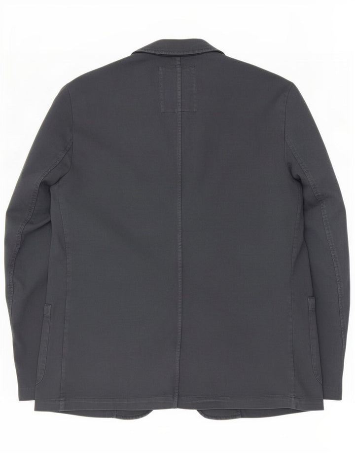 Trussardi Chaqueta tipo blazer de 2 botones para hombre EU 52 XL Azul marino Algodón