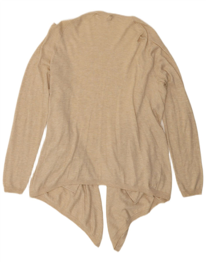Fat Face Womens Asymmetric Open Cardigan Top UK 12 Medium Beige Flecked