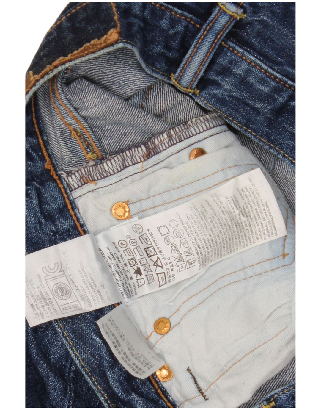 Levi's Mens Straight Jeans W28 L32 Navy Blue Cotton