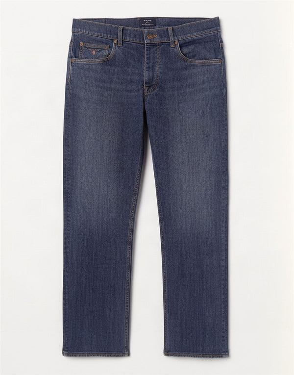 Jeans dritti da uomo vestibilità regolare Gant W34 L30 cotone blu