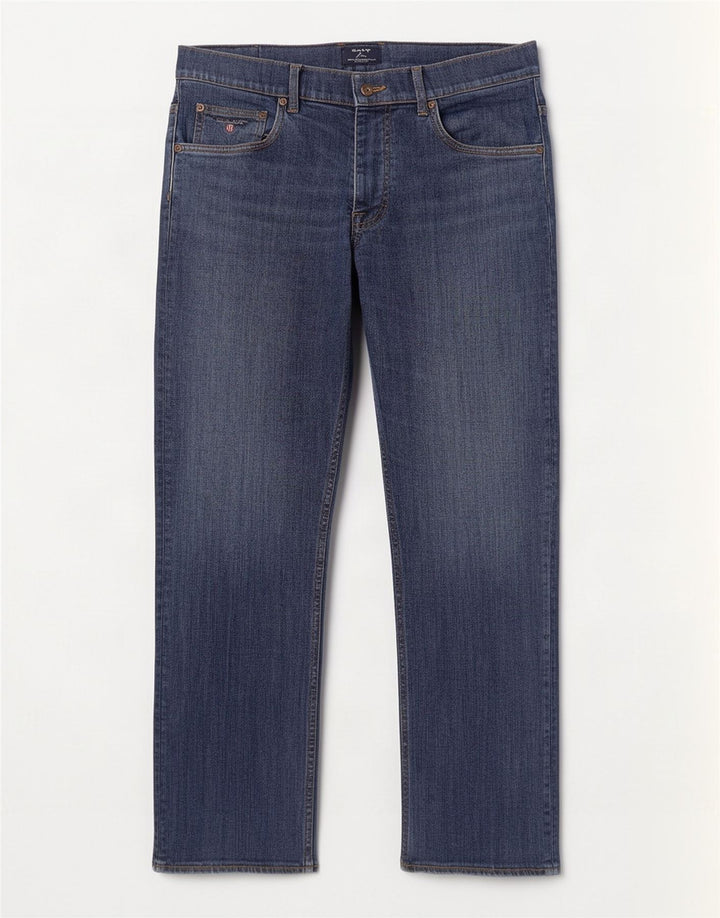 Gant Herre Regular Fit Straight Jeans W34 L30 Blå Bomuld