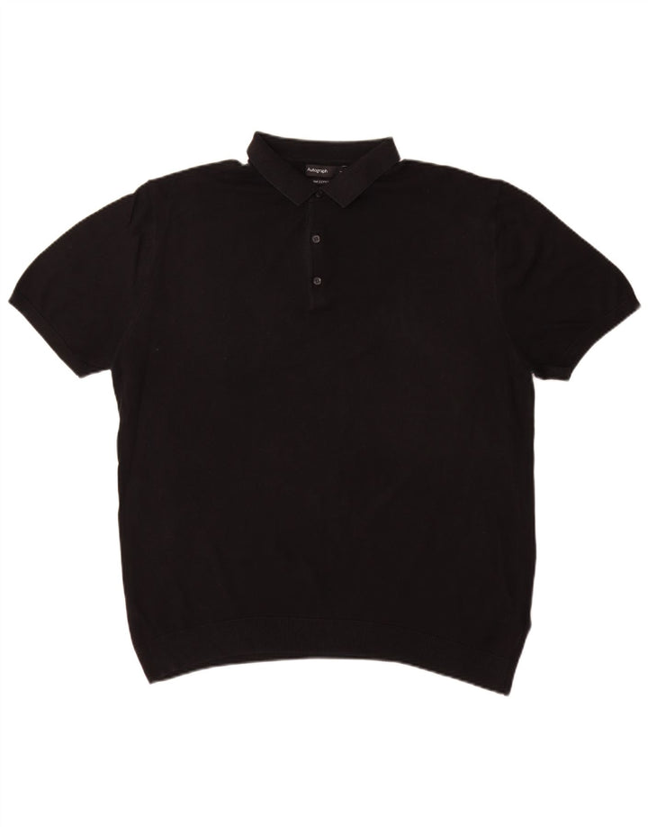 Marks & Spencer Mens Autograph Polo Neck Jumper Sweater Large Black