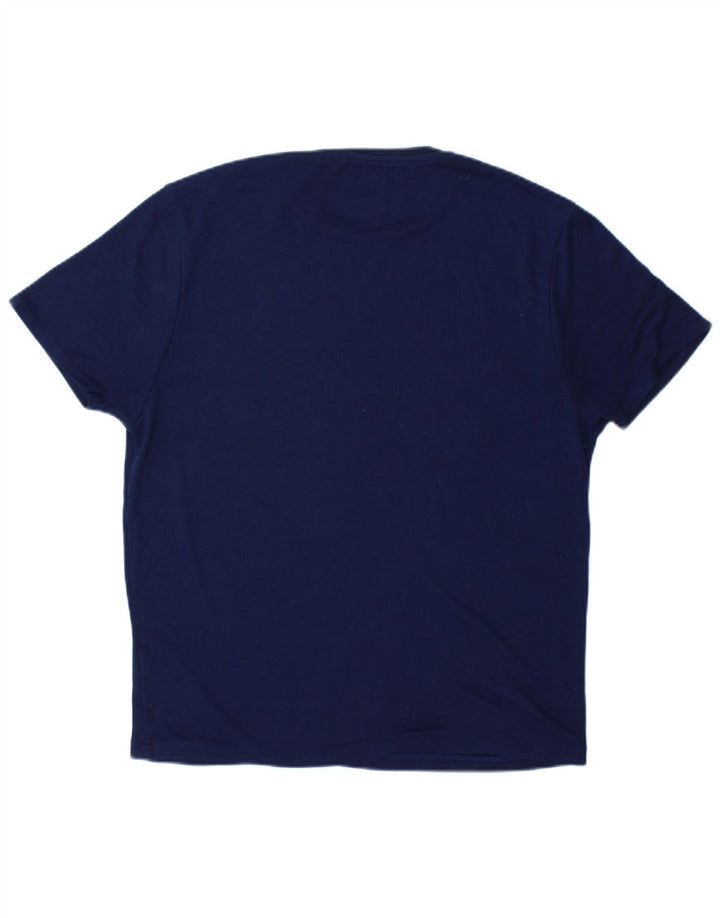 Zara Mens T-Shirt Top Large Navy Blue Polyester