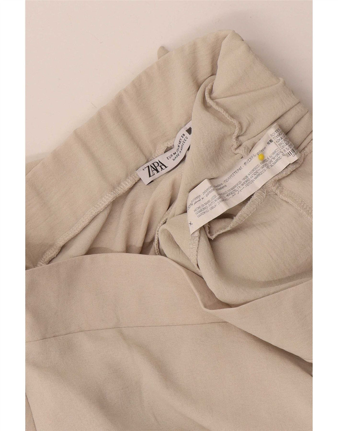 Pantaloni a gamba larga da donna Zara medi W26 L30 poliestere beige