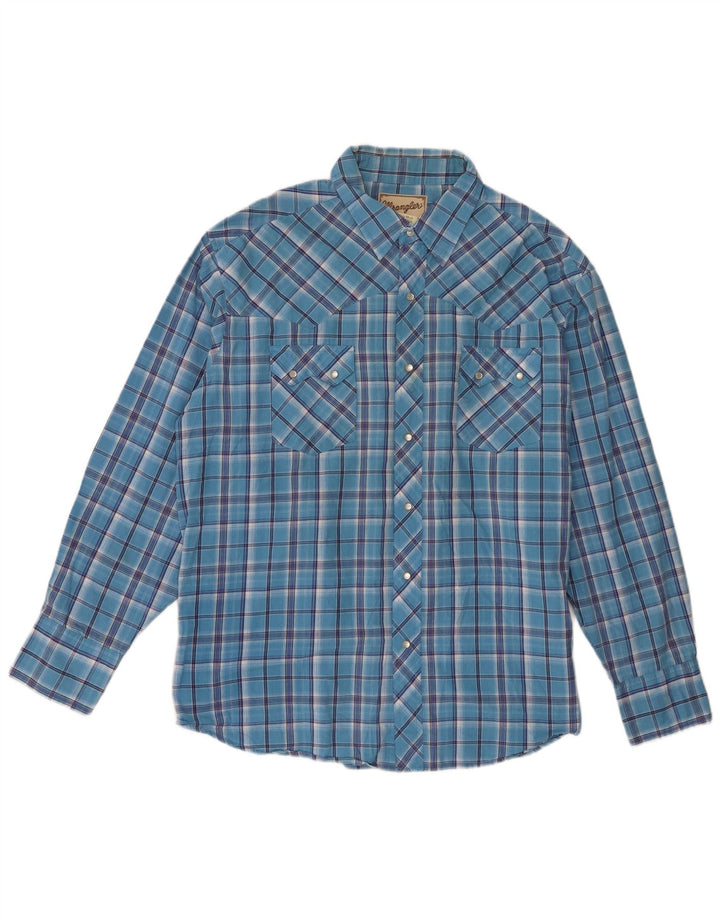 Camicia da uomo Wrangler 2XL in cotone a quadri blu