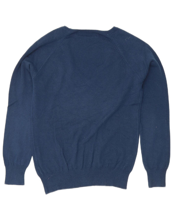 Zara Dame V-hals sweater UK 14 Large Navy Blue