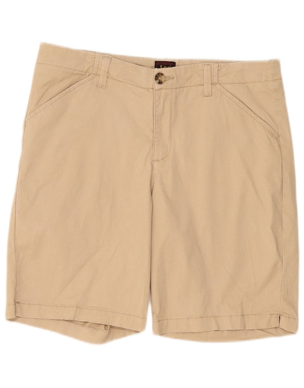 Lee Womens Casual Shorts US 12 Large W34 Beige Cotton