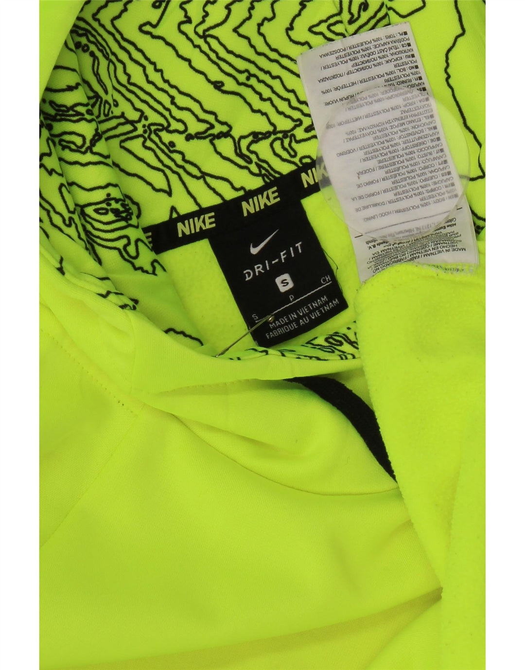 Nike Mens Dri Fit Graphic Hoodie Jumper Small Green Polyester