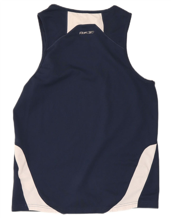 Reebok Womens Vest Top UK 12 Médio Azul Marinho Colourblock Poliéster