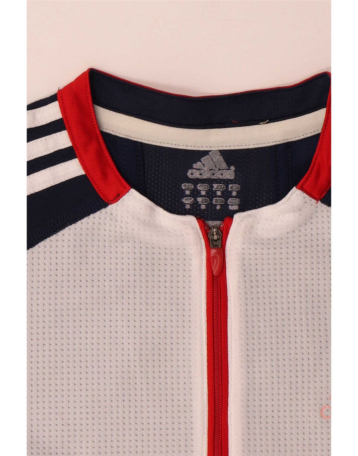 Adidas Mens Climacool Zip Neck T-Shirt Top Medium Navy Blue Colourblock