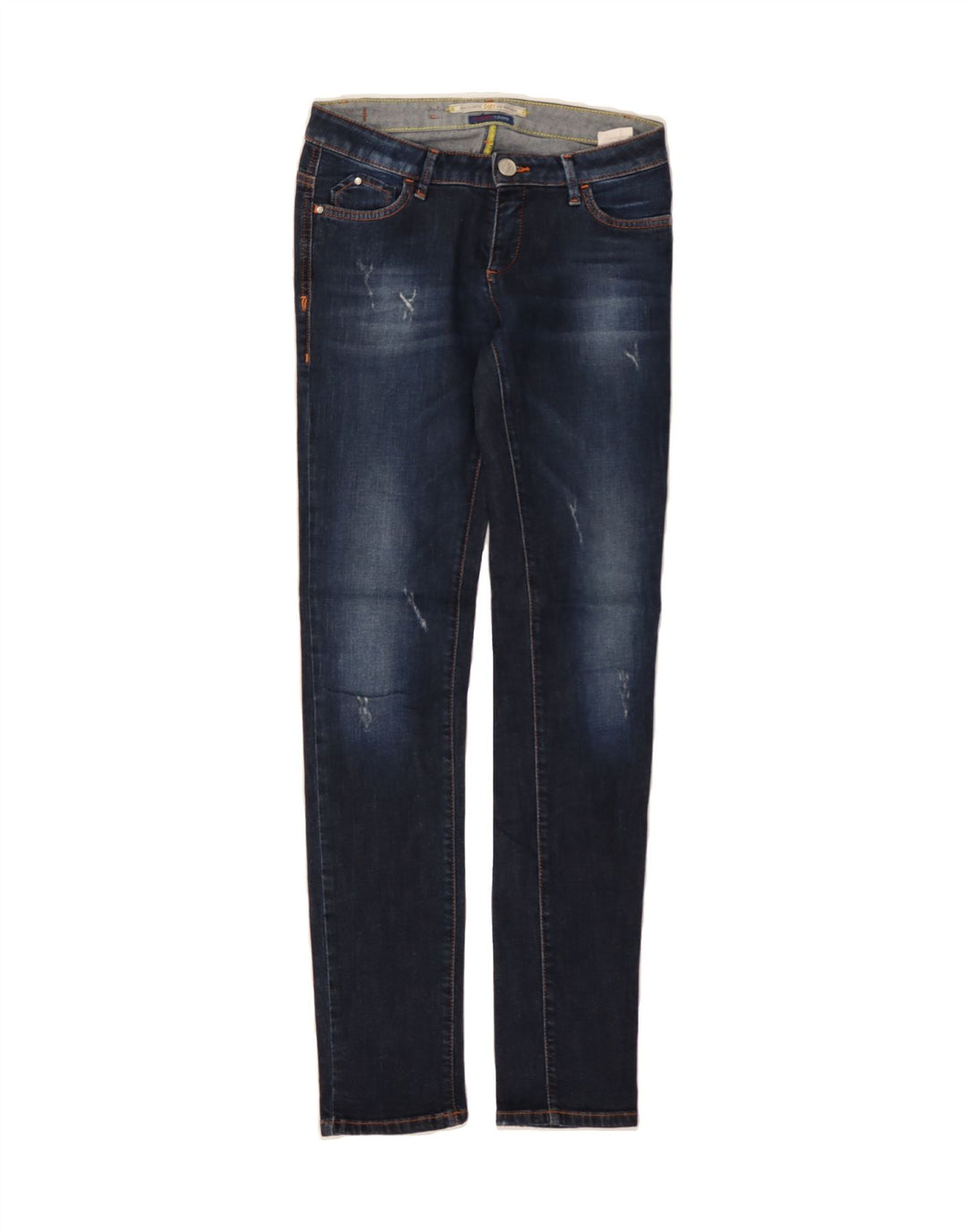 TRUSSARDI Womens Slim Jeans EU 38 Medium W30 L31 Navy Blue Cotton Vintage Trussardi and Second-Hand Trussardi from Messina Hembry 