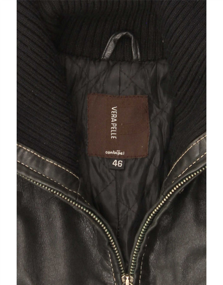 Cappotto In Pelle Donna Conbipel IT 46 Large Nero Colourblock