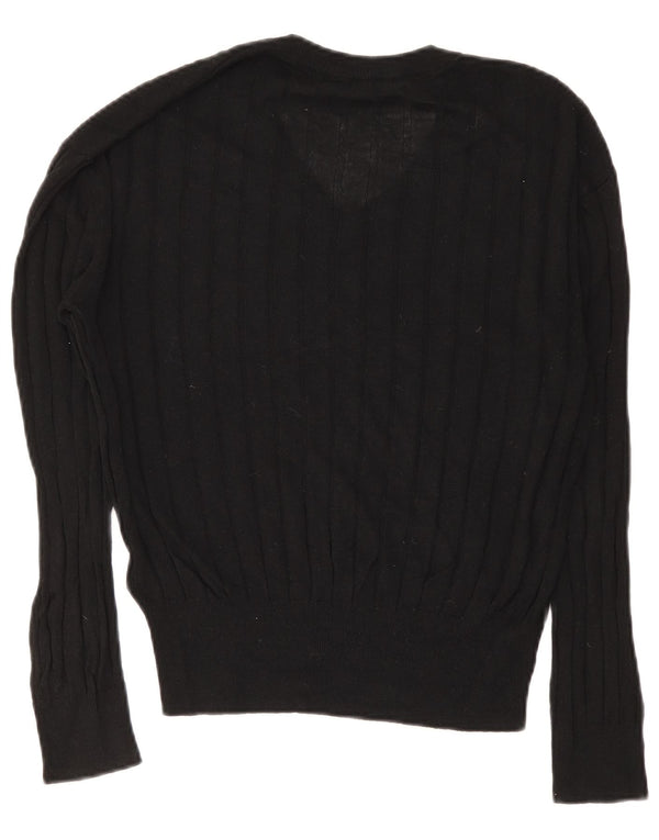 Marks & Spencer Dame V-hals sweater UK 14 Medium Black Viscose
