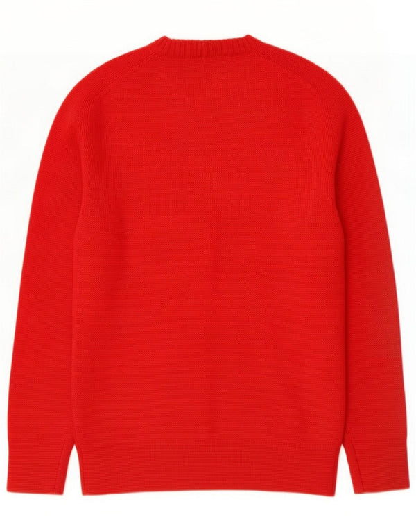Maglione vintage da donna girocollo vestibilità regolare UK 10 piccolo rosso
