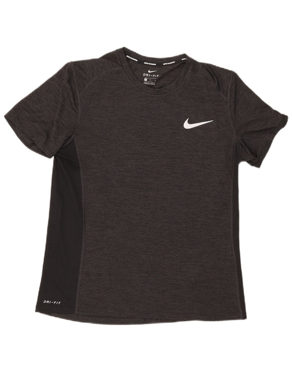 Nike Mens Dri Fit T-Shirt Top Medium Khaki Colourblock Polyester