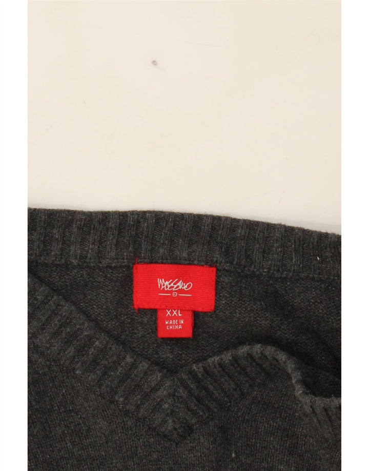 MOSSIMO Mens V-Neck Jumper Sweater 2XL Grey Cotton Vintage Mossimo and Second-Hand Mossimo from Messina Hembry 