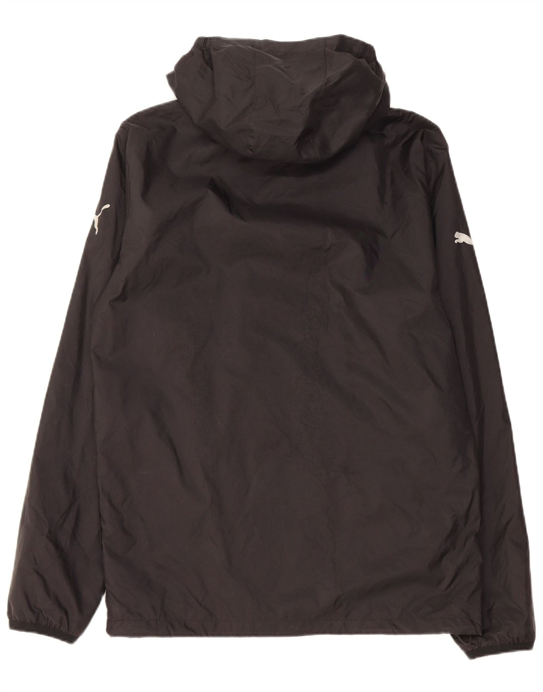 PUMA Mens Hooded Rain Jacket UK 38 Medium Black Nylon