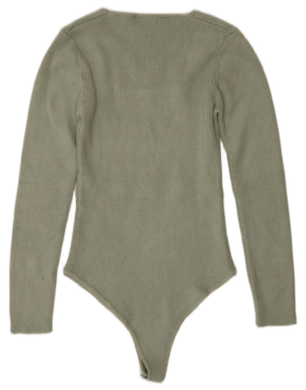 Body cu mânecă lungă pentru femei Zara UK 8 Small Khaki Viscose