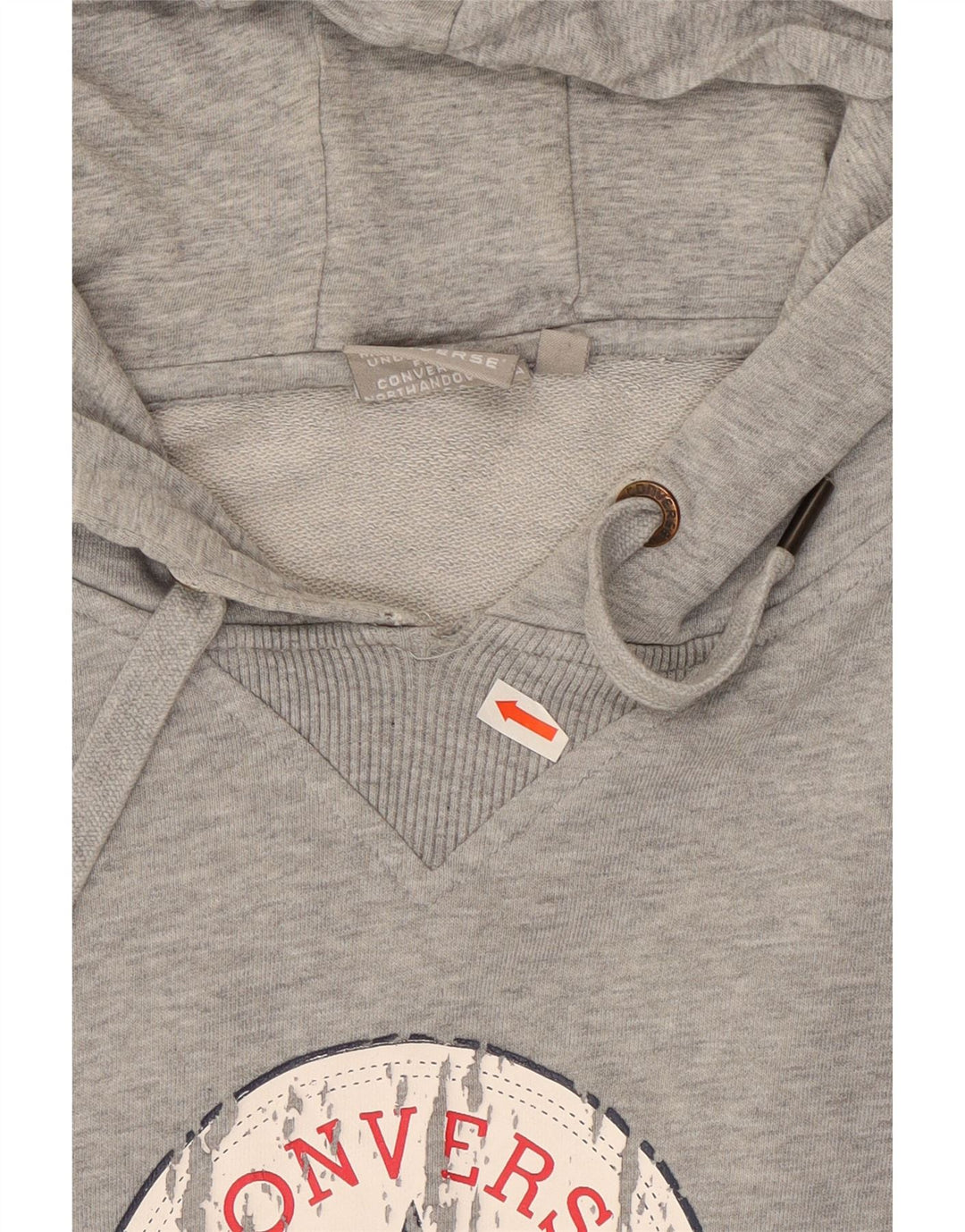 Converse Mens Graphic Hoodie Jumper XL Grey Flecked