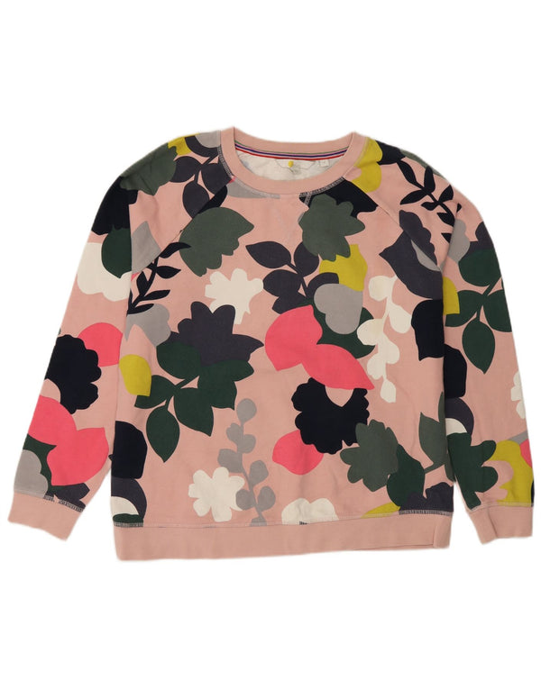 Boden Womens Regular Fit Sweatshirt Jumper Medium Pink Floral Cotton